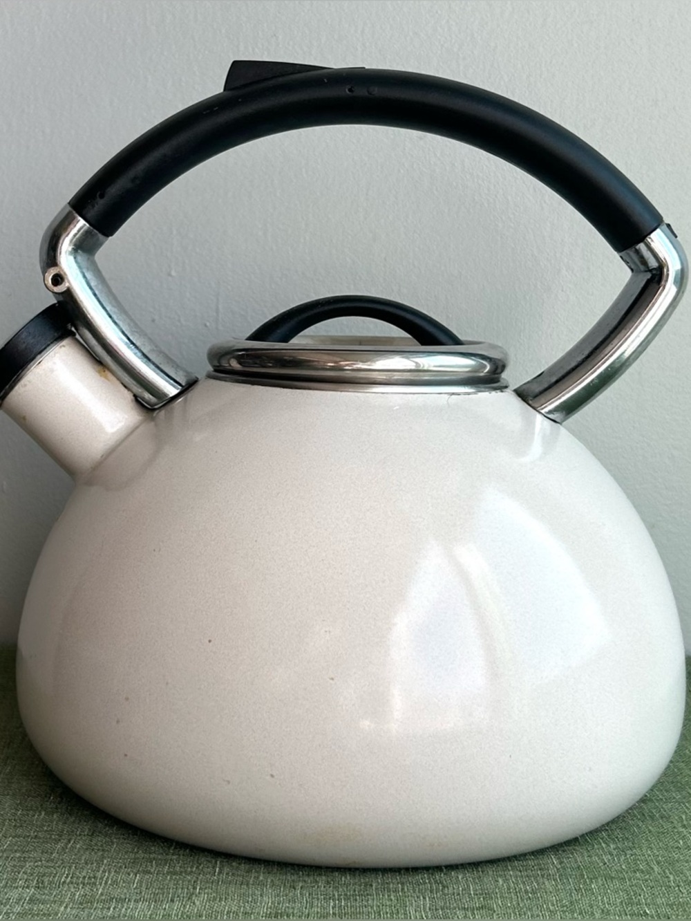 COPCO 2 qt. enamel tea kettle almond